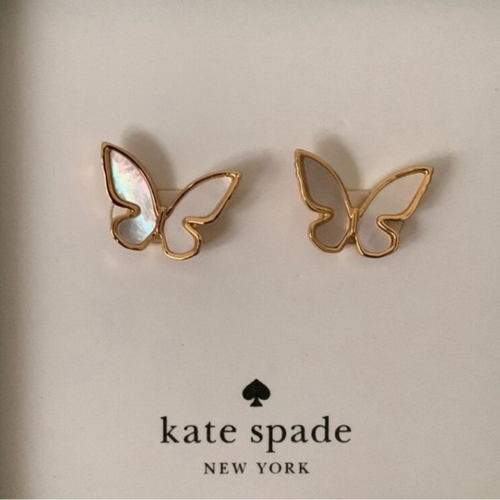 Kate Spade Gold and White Butterfly Necklace Set - Picture 3 of 3